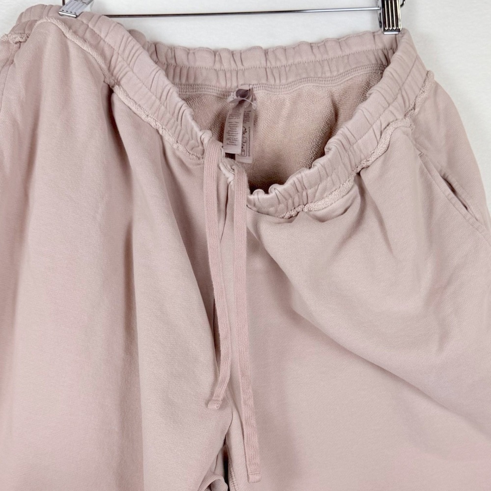 SKIMS Deconstructed French Terry Wide Leg Pants Fawn Raw Edge Sweatpants XL - Picture 4 of 11
